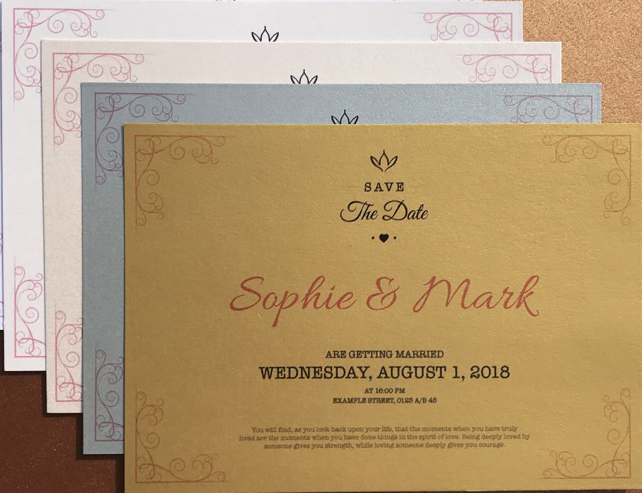 A6 Pearlescent Invitations (300gsm) Single Sided Print