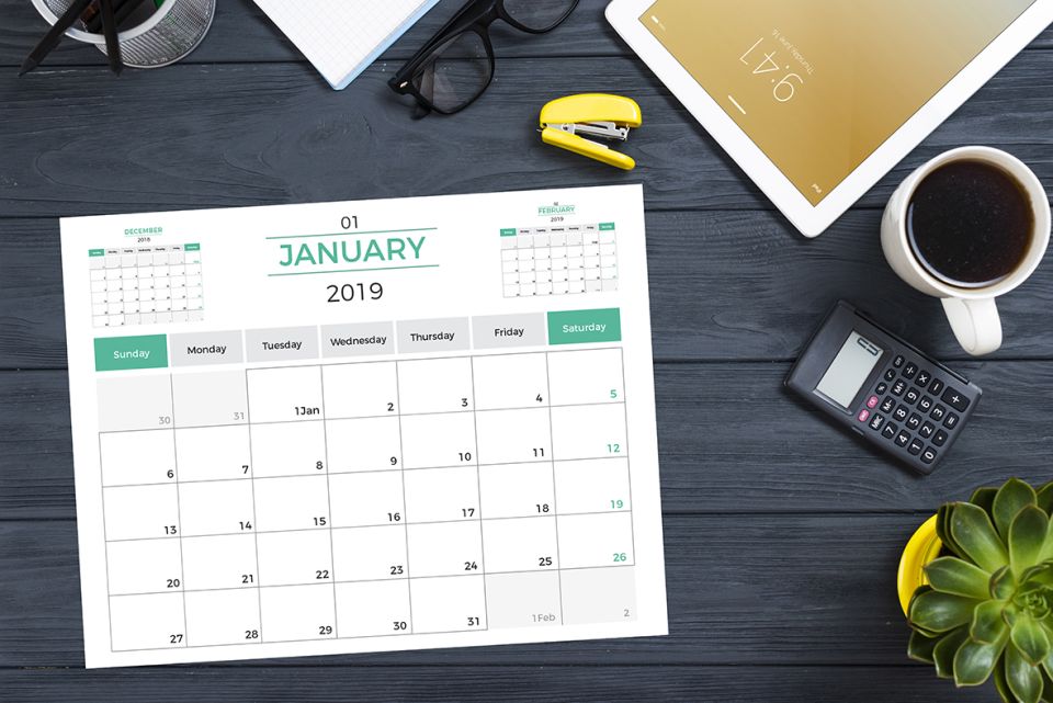A3 Calendar Desk Pads