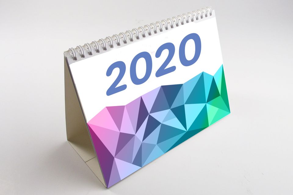 Wiro flip over desk calendars A6 Single Sided