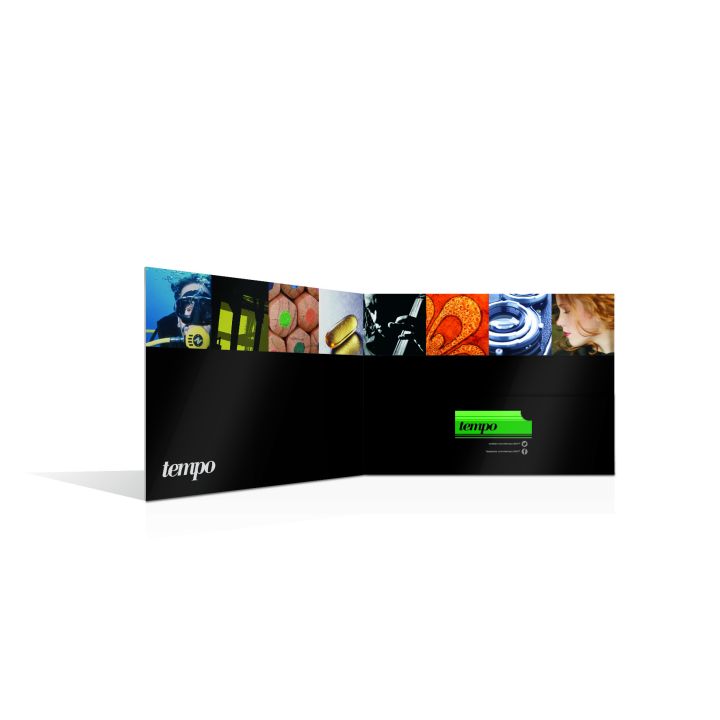 A4 Matt Laminated Folder with Spot UV Varnish to one side (450gsm)