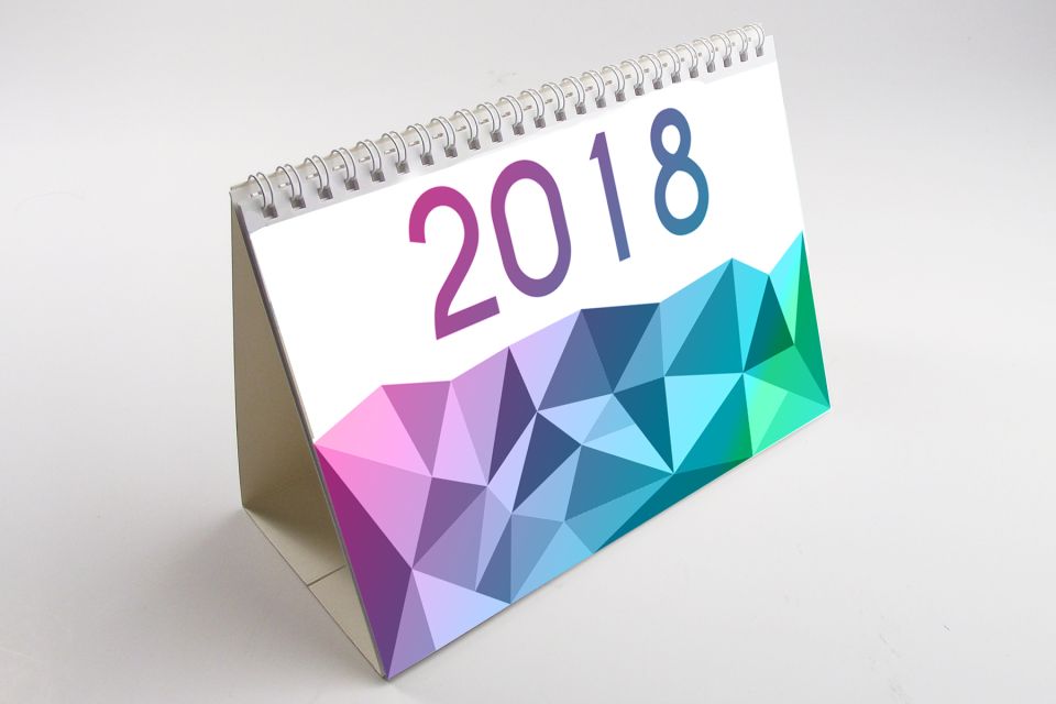 Wiro flip over desk calendars DL Double Sided